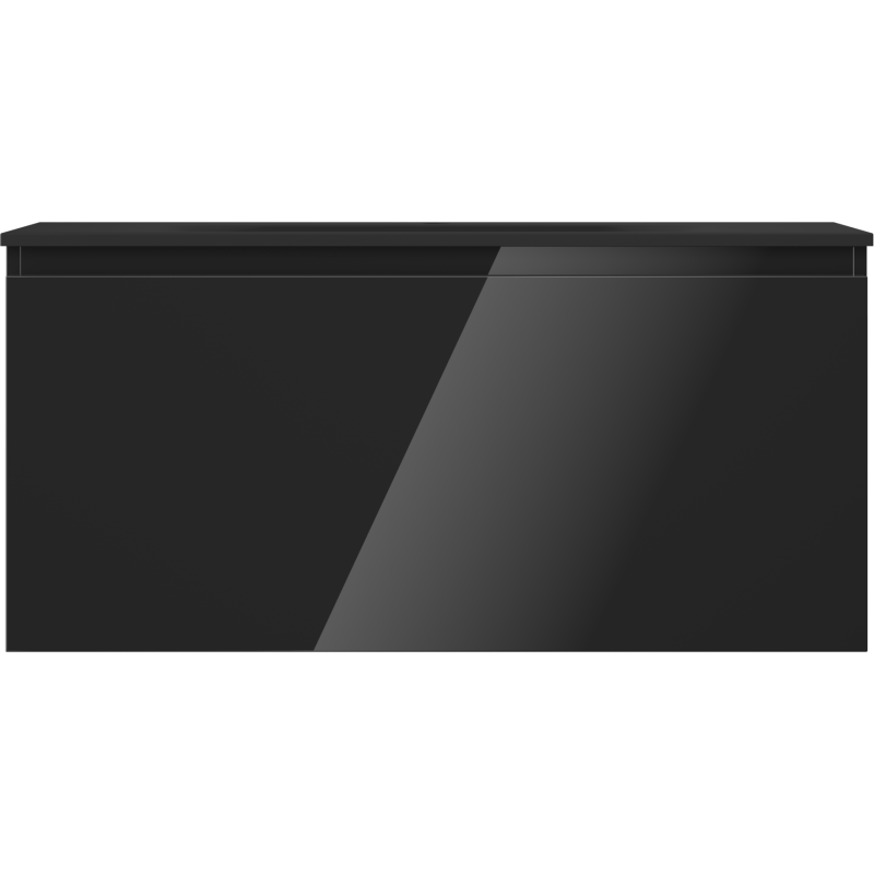 Mexen Orio meuble de salle de bains 100 cm avec lavabo Vela, 1 tiroir, noir brillant/noir mat - 91A10-10047-1-BF70-W23M71