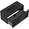 Mexen Orio armario de baño de 100 cm con lavabo Vela, 1 cajón, negro mate - 91A10-10047-1-BF71-W23M71