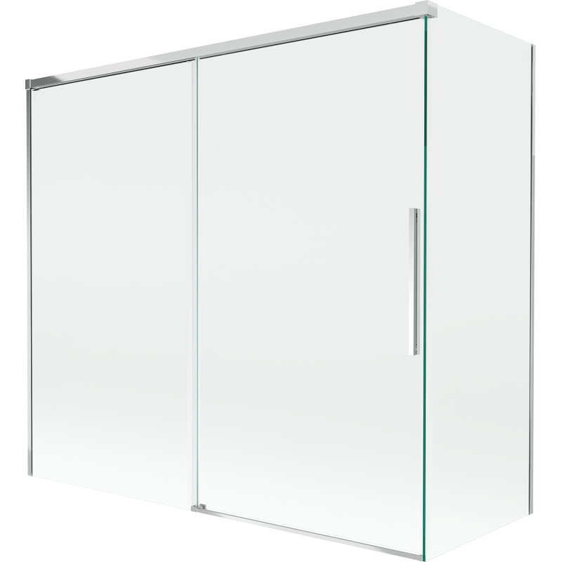 Mexen Rox Badewannen-Paravent, 2-flügelig, schiebbar 170 + 70 x 150 cm, transparent, Chrom - 8C9-170-070-01-00