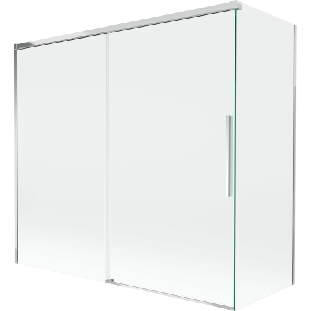 Mexen Rox badwand 2-delig schuifbaar 170 + 70 x 150 cm, transparant, chroom - 8C9-170-070-01-00