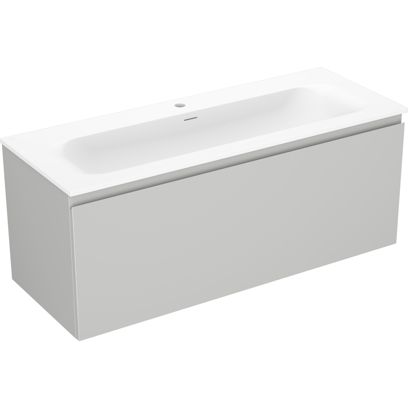 Mexen Orio Badezimmer-Schrank 120 cm mit Waschbecken Vela, 1 Schublade, Grau Matt/Weiß Matt - 91A10-12047-1-BF62-W23M01