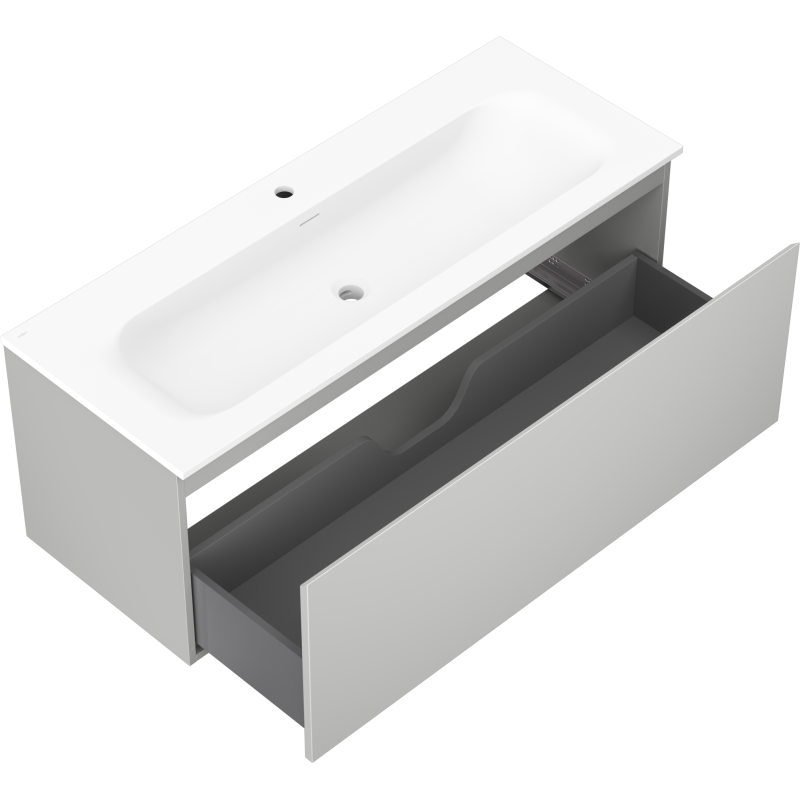 Mexen Orio badkamerkast 120 cm met wastafel Vela, 1 lade, grijs mat/wit mat - 91A10-12047-1-BF62-W23M01