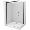 Mexen Omega kabina prysznicowa rozsuwana 140 x 90 cm, transparent, czarna + brodzik Flat, biały - 825-140-090-70-00-4010B