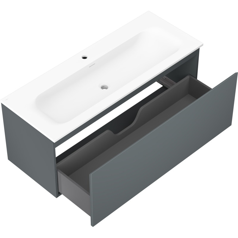 Mexen Orio armadietto da bagno 120 cm con lavabo Vela, 1 cassetto, grafite opaco/bianco opaco - 91A10-12047-1-BF66-W23M01