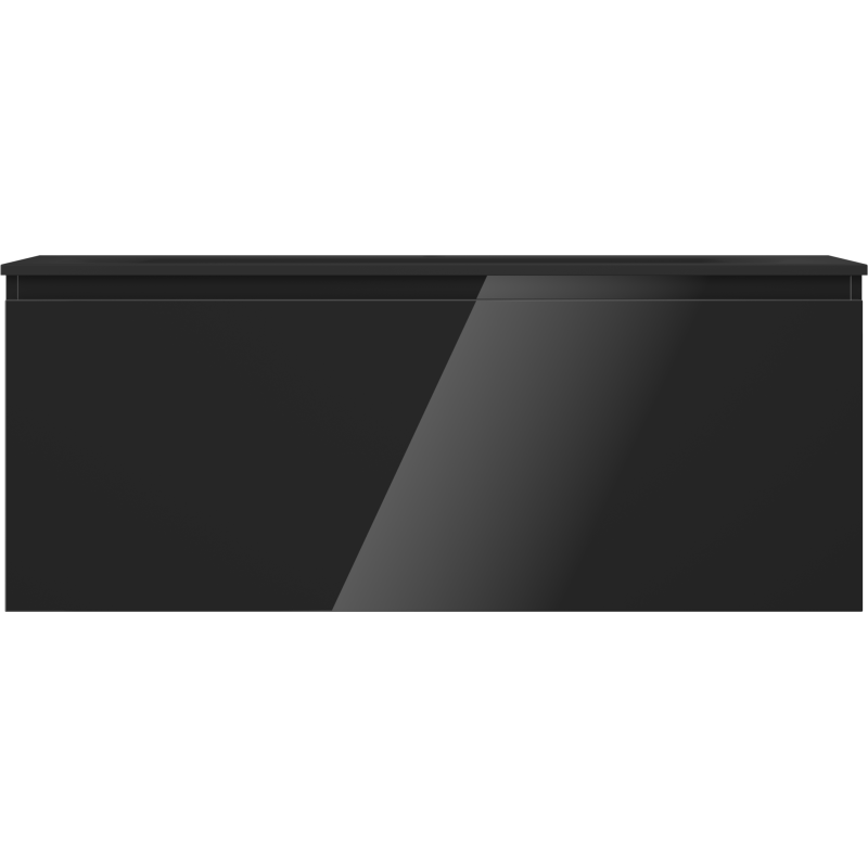 Mexen Orio Badschrank 120 cm mit Waschbecken Vela, 1 Schublade, schwarz glänzend/schwarz matt - 91A10-12047-1-BF70-W23M71