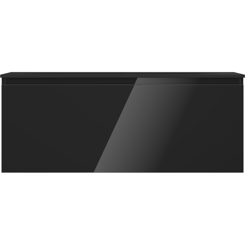 Mexen Orio bathroom cabinet 120 cm with Vela washbasin, 1 drawer, black gloss/black matte - 91A10-12047-1-BF70-W23M71