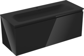 Mexen Orio badkamerkast 120 cm met wastafel Vela, 1 lade, zwart glans/zwart mat - 91A10-12047-1-BF70-W23M71