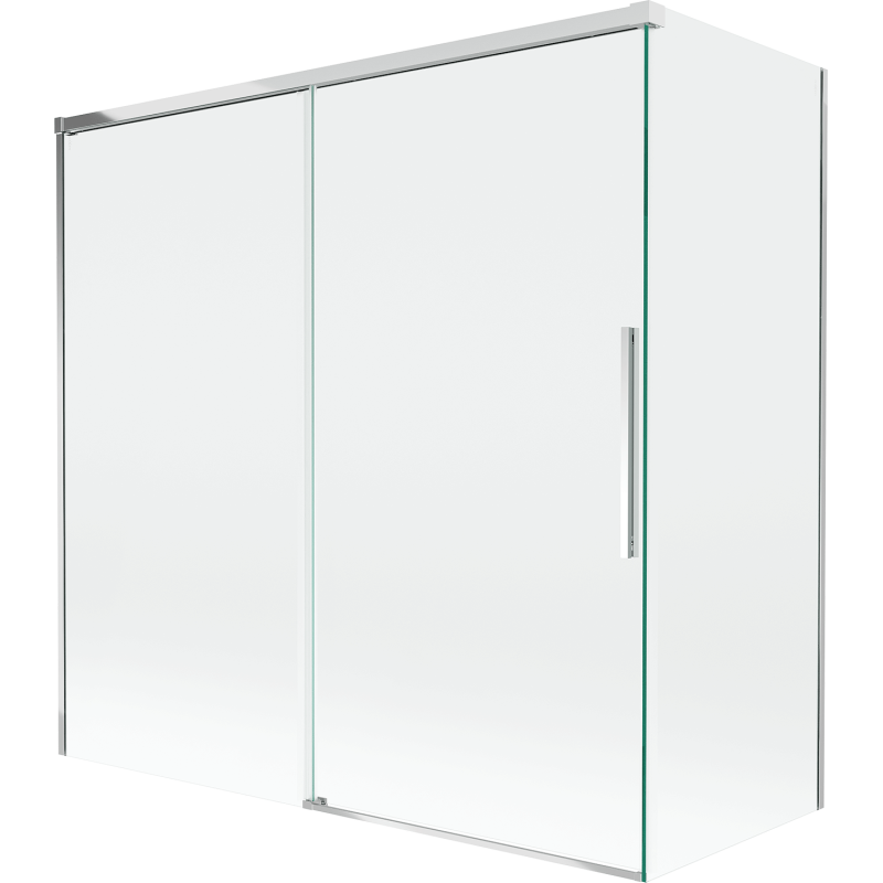 Mexen Rox parawan nawannowy 2-skrzydłowy rozsuwany 160 + 75 x 150 cm, transparent, chrom - 8C9-160-075-01-00