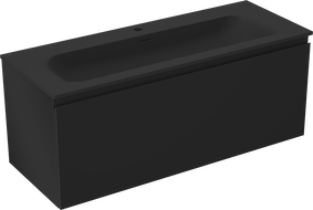 Mexen Orio mueble de baño 120 cm con lavabo Vela, 1 cajón, negro mate - 91A10-12047-1-BF71-W23M71