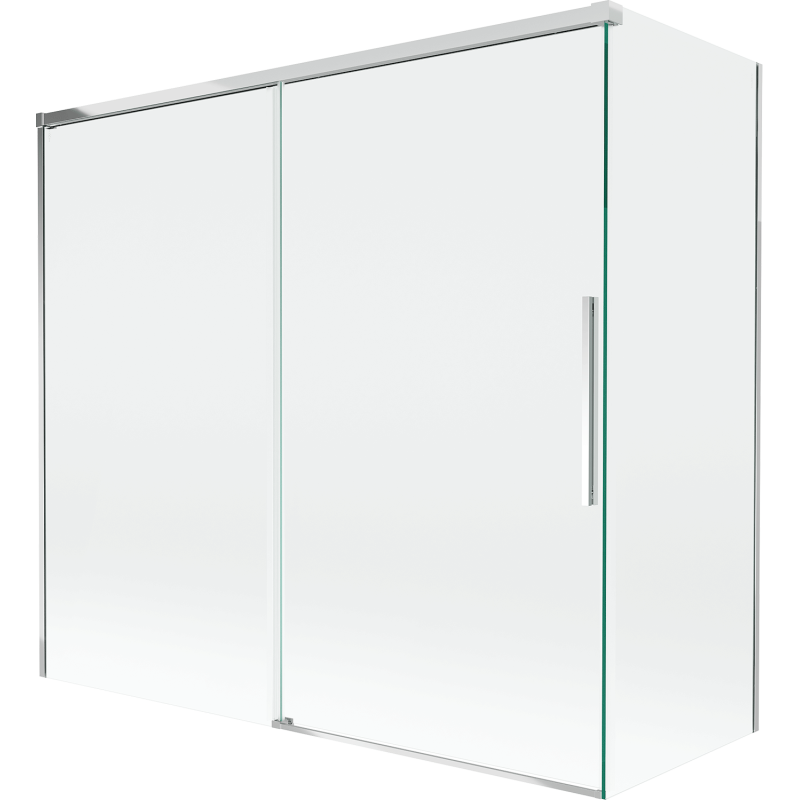 Mexen Rox 2-panel sliding bath screen 170 + 75 x 150 cm, transparent, chrome - 8C9-170-075-01-00
