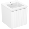 Mexen Rivel mobiletto da bagno 45 cm con lavabo Otis, 1 cassetto, scanalato, bianco opaco - 91A20-04547-1-BF01-W18M01