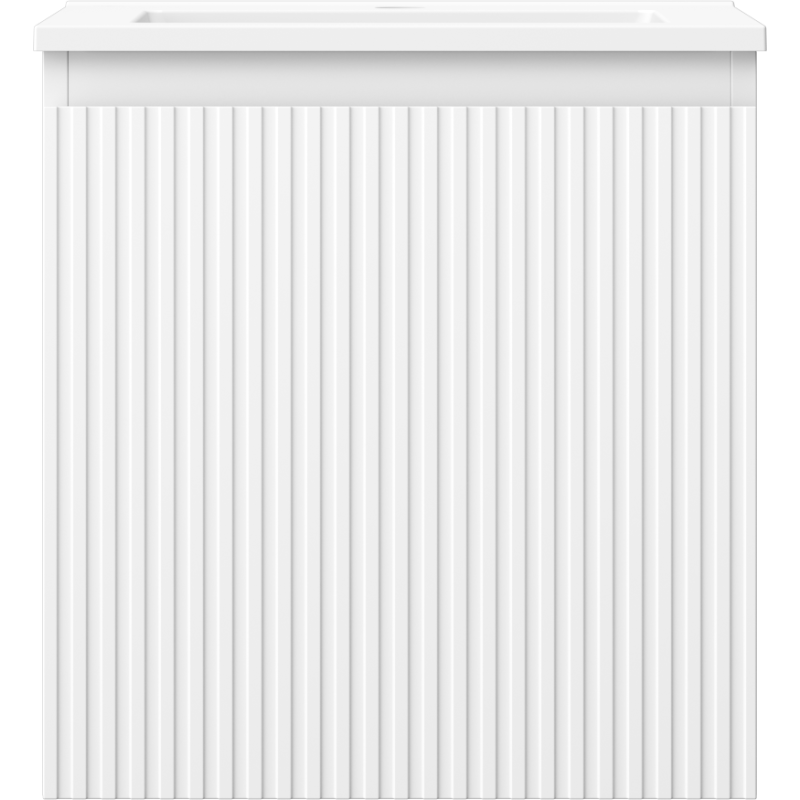 Mexen Rivel badkamerkast 45 cm met wastafel Otis, 1 lade, geribbeld, wit mat - 91A20-04547-1-BF01-W18M01