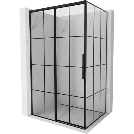 Mexen Rox cabine de douche coulissante gauche 105 x 120 cm, grille noire, noir - 8C2-105-120-70-77-L