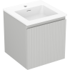 Mexen Rivel armoire de salle de bain 45 cm avec lavabo Otis, 1 tiroir, rainurée, gris mat/blanc mat - 91A20-04547-1-BF62-W18M01