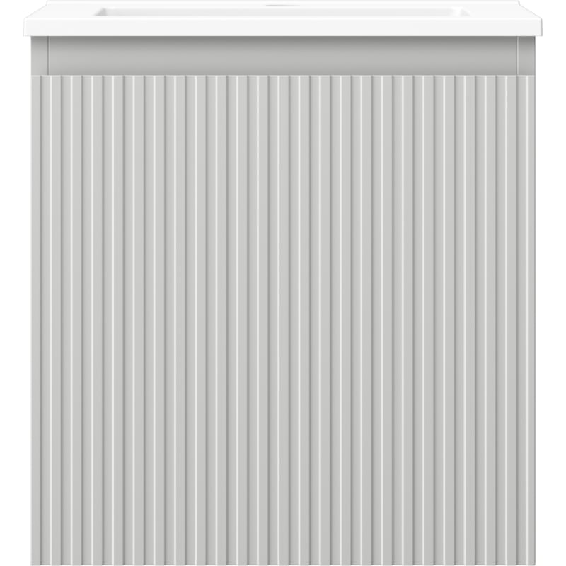 Mexen Rivel bathroom cabinet 45 cm with Otis sink, 1 drawer, grooved, gray matte/white matte - 91A20-04547-1-BF62-W18M01