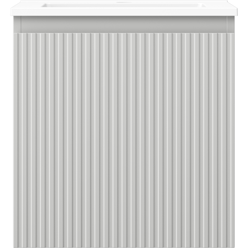 Mexen Rivel mobiletto da bagno 45 cm con lavabo Otis, 1 cassetto, scanalato, grigio opaco/bianco opaco