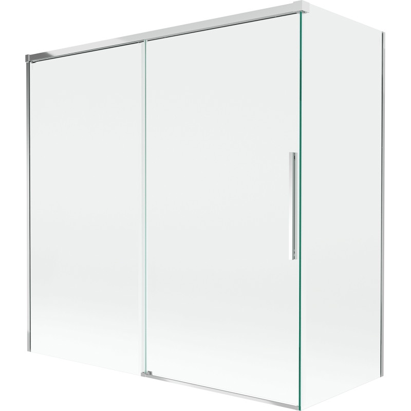 Mexen Rox parawan nawannowy 2-skrzydłowy rozsuwany 160 + 80 x 150 cm, transparent, chrom - 8C9-160-080-01-00