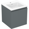 Mexen Rivel armario de baño de 45 cm con lavabo Otis, 1 cajón, acanalado, grafito mate/blanco mate - 91A20-04547-1-BF66-W18M01
