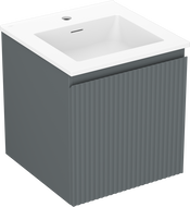 Mexen Rivel armoire de salle de bain 45 cm avec lavabo Otis, 1 tiroir, rainurée, graphite mat/blanc mat