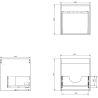 Mexen Rivel badkamerkast 45 cm met wastafel Otis, 1 lade, gegroefd, zwart mat - 91A20-04547-1-BF71-W18M71