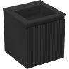 Mexen Rivel Bathroom Cabinet 45 cm with Otis Sink, 1 Drawer, Grooved, Black Matte - 91A20-04547-1-BF71-W18M71