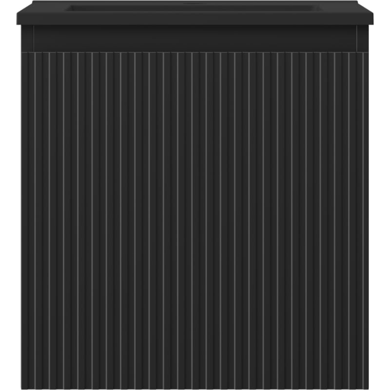 Mexen Rivel Bathroom Cabinet 45 cm with Otis Sink, 1 Drawer, Grooved, Black Matte - 91A20-04547-1-BF71-W18M71