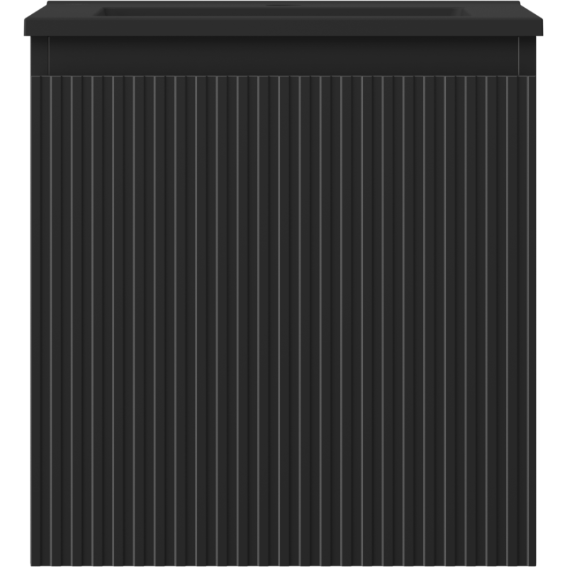Mexen Rivel mueble de baño de 45 cm con lavabo Otis, 1 cajón, acanalado, negro mate - 91A20-04547-1-BF71-W18M71