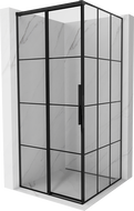 Mexen Rox douchecabine schuifdeur links 120 x 120 cm, zwart raster, zwart - 8C2-120-120-70-77-L