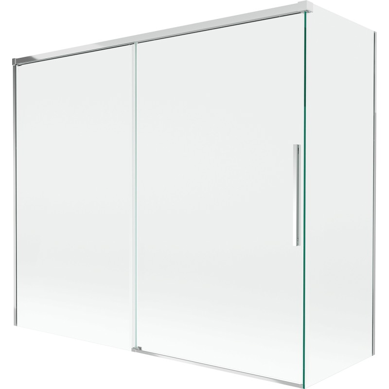 Mexen Rox dvodijelni klizni stakleni zid za kadu 180 + 80 x 150 cm, proziran, krom - 8C9-180-080-01-00