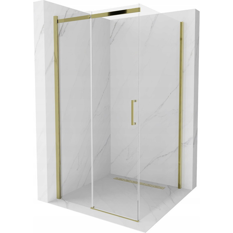 Mexen Omega cabine de douche coulissante 100 x 100 cm, transparente, dorée - 825-100-100-50-00