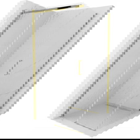 Mexen Omega douchecabine schuifdeur 100 x 100 cm, transparant, goud - 825-100-100-50-00