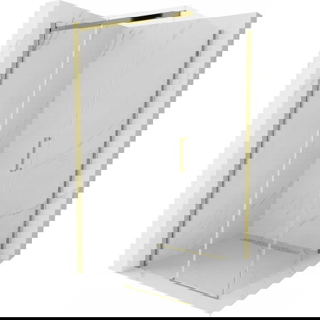Mexen Omega drsna pršna kabina 100 x 100 cm, prosojna, zlata - 825-100-100-50-00