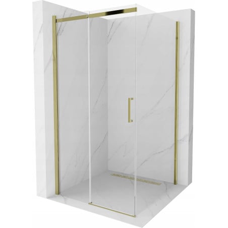 Mexen Omega kabina prysznicowa rozsuwana 100 x 100 cm, transparent, złota - 825-100-100-50-00