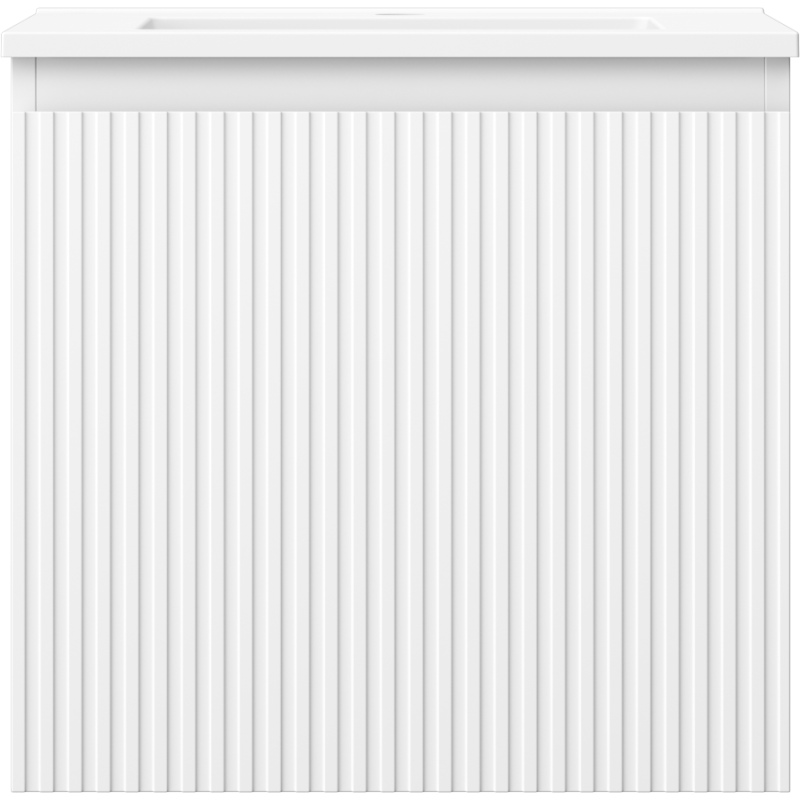 Mexen Rivel badkamerkast 50 cm met wastafel Otis, 1 lade, geribbeld, wit mat - 91A20-05047-1-BF01-W18M01