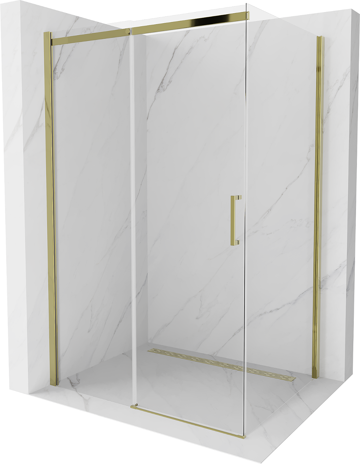 Mexen Omega kabina prysznicowa rozsuwana 110 x 70 cm, transparent, złota - 825-110-070-50-00