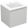 Mexen Rivel Badezimmerschrank 50 cm mit Waschbecken Otis, 1 Schublade, gerillt, grau matt/weiß matt - 91A20-05047-1-BF62-W18M01