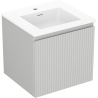 Mexen Rivel meuble de salle de bains 50 cm avec lavabo Otis, 1 tiroir, rainuré, gris mat/blanc mat - 91A20-05047-1-BF62-W18M01