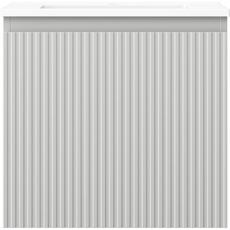 Mexen Rivel armário de casa de banho 50 cm com lavatório Otis, 1 gaveta, ranhurado, cinza mate/branco mate