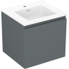 Mexen Rivel 50 cm Bathroom Cabinet with Otis Sink, 1 Drawer, Grooved, Matt Graphite/White - 91A20-05047-1-BF66-W18M01