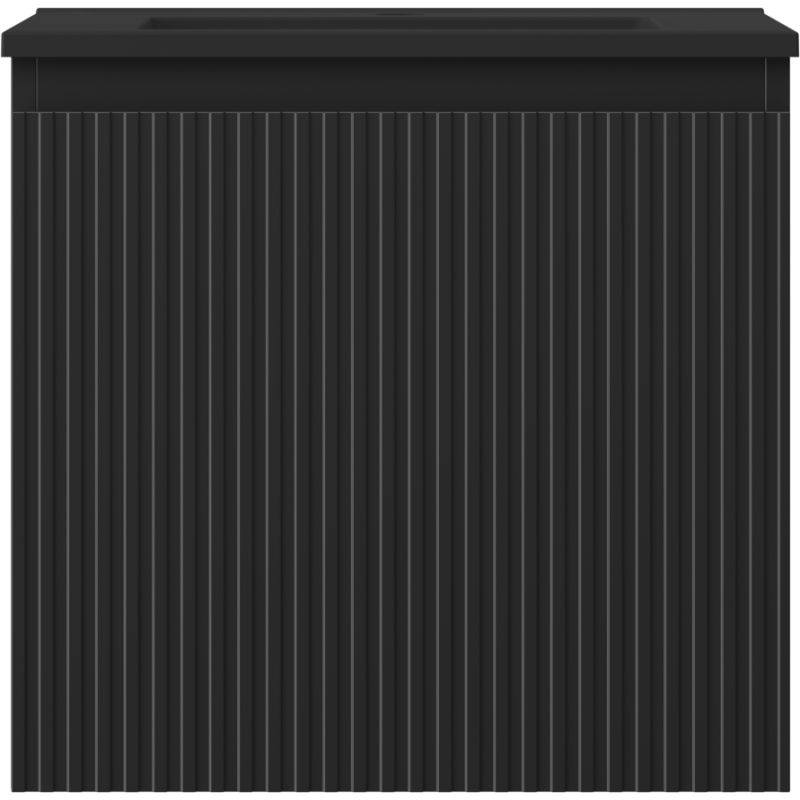 Mexen Rivel mueble de baño de 50 cm con lavabo Otis, 1 cajón, estriado, negro mate - 91A20-05047-1-BF71-W18M71