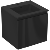 Mexen Rivel 50 cm Badezimmerschrank mit Waschbecken Otis, 1 Schublade, gerillt, schwarz matt - 91A20-05047-1-BF71-W18M71