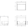 Mexen Rivel badkamerkast 50 cm met wastafel Otis, 1 lade, gegroefd, zwart mat - 91A20-05047-1-BF71-W18M71
