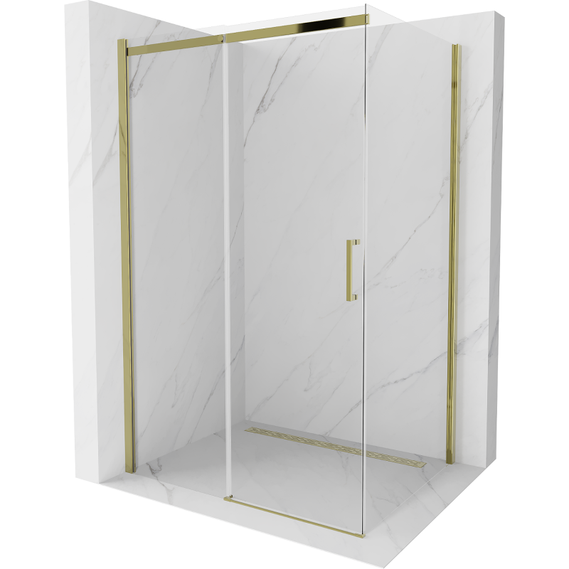 Mexen Omega kabina prysznicowa rozsuwana 120 x 70 cm, transparent, złota - 825-120-070-50-00
