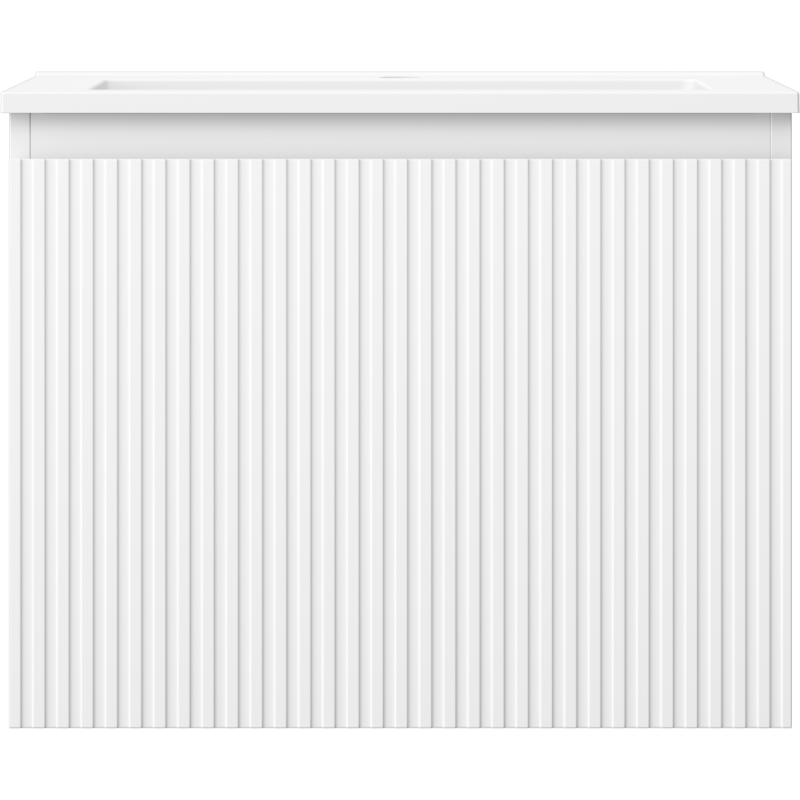 Mexen Rivel 60 cm Bathroom Cabinet with Otis Sink, 1 Drawer, Grooved, Matte White - 91A20-06047-1-BF01-W18M01