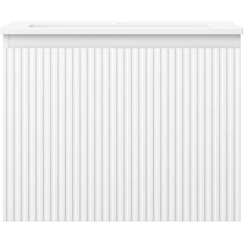 Mexen Rivel gabinete de baño de 60 cm con lavabo Otis, 1 cajón, acanalado, blanco mate - 91A20-06047-1-BF01-W18M01