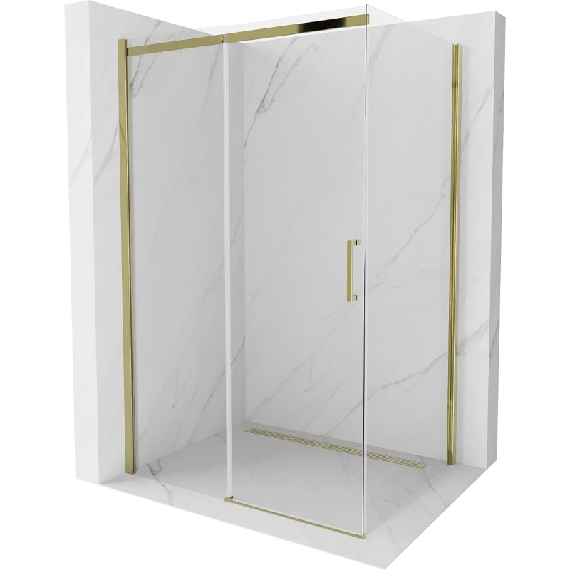 Mexen Omega klizna tuš kabina 120 x 80 cm, prozirna, zlatna - 825-120-080-50-00