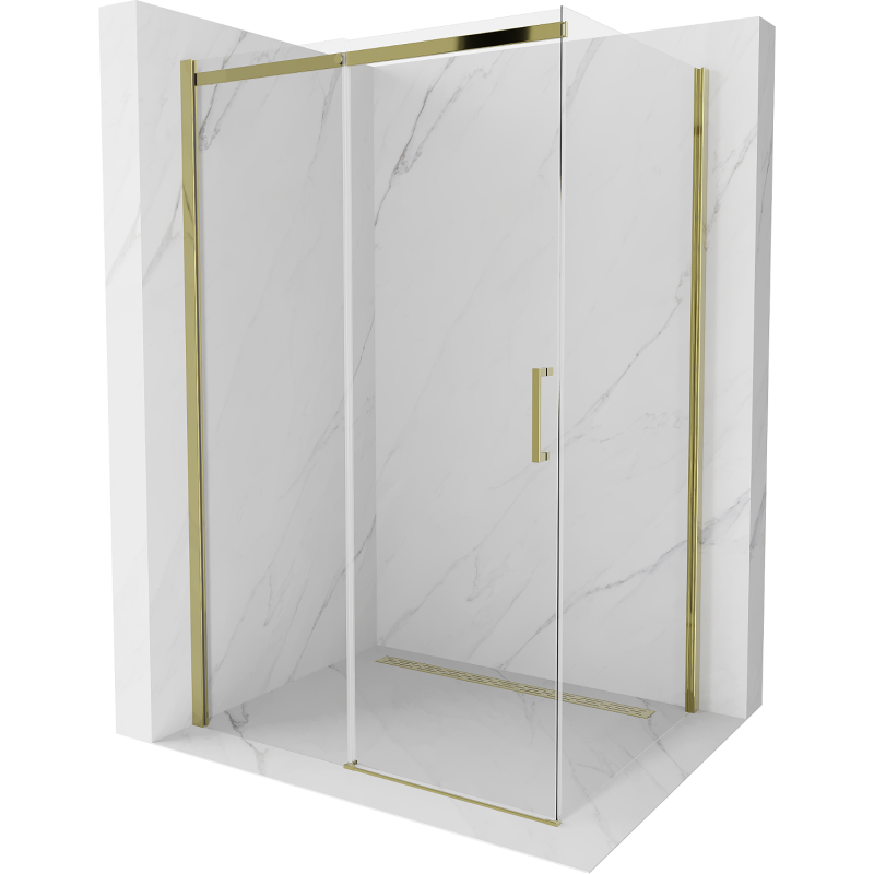 Mexen Omega Duschkabine Schiebetür 120 x 90 cm, transparent, gold - 825-120-090-50-00