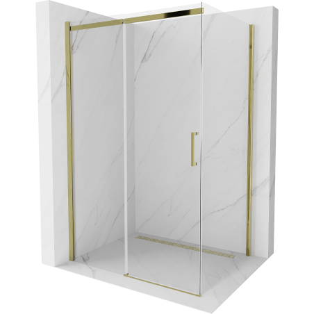 Mexen Omega cabine de douche coulissante 120 x 90 cm, transparente, dorée - 825-120-090-50-00