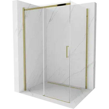 Mexen Omega cabine de duche de correr 120 x 90 cm, transparente, dourada - 825-120-090-50-00