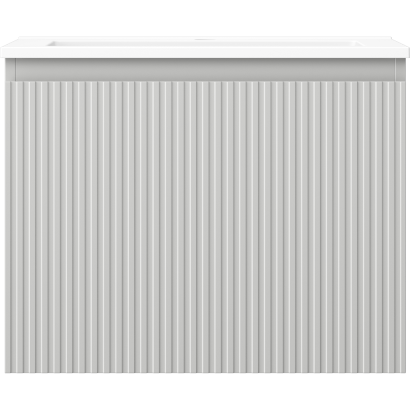 Mexen Rivel meuble de salle de bain 60 cm avec lavabo Otis, 1 tiroir, rainuré, gris mat/blanc mat - 91A20-06047-1-BF62-W18M01